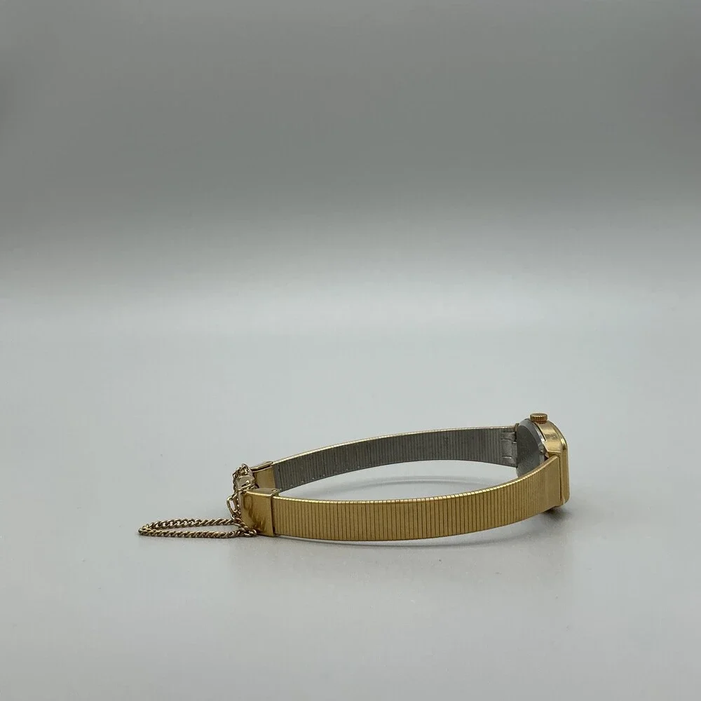 Vintage Pulsar Womens Watch 17mm Champagne Dial Gold Tone New Battery 6.75